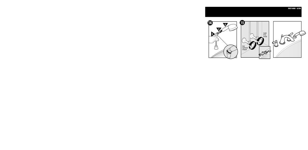 Moen INS1688 warranty Frio, Hot, Caliente, Chaud 