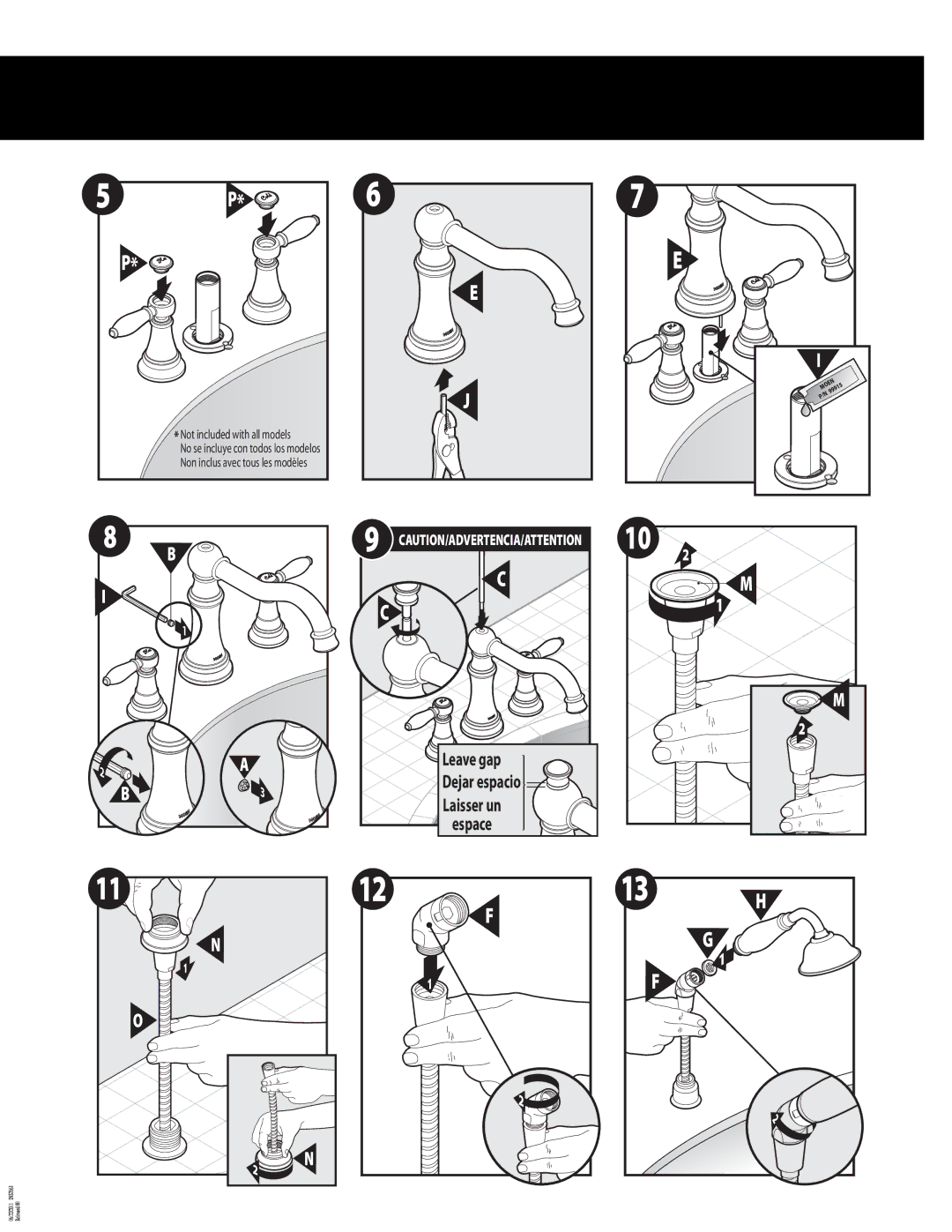 Moen INS2061-2/11 warranty Leave gap 