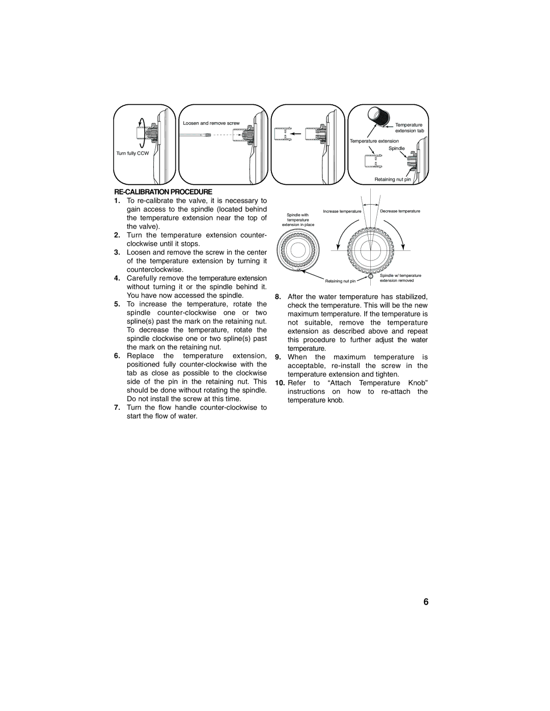 Moen INS235A manual RE-CALIBRATION Procedure 