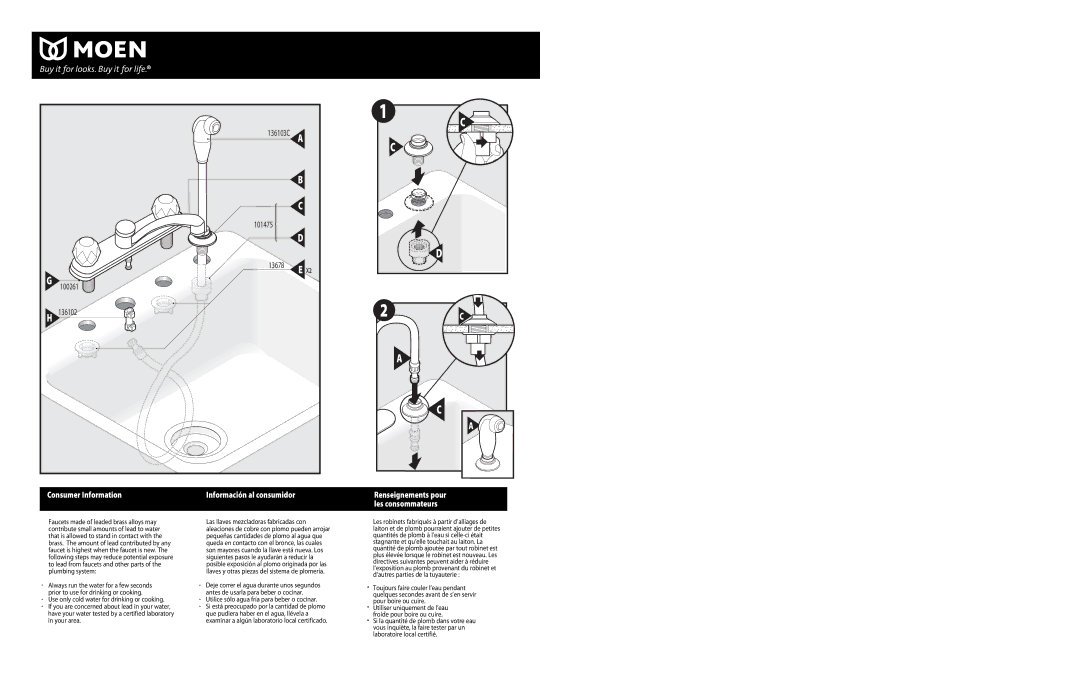 Moen INS316E - 3/09 warranty Consumer Information 