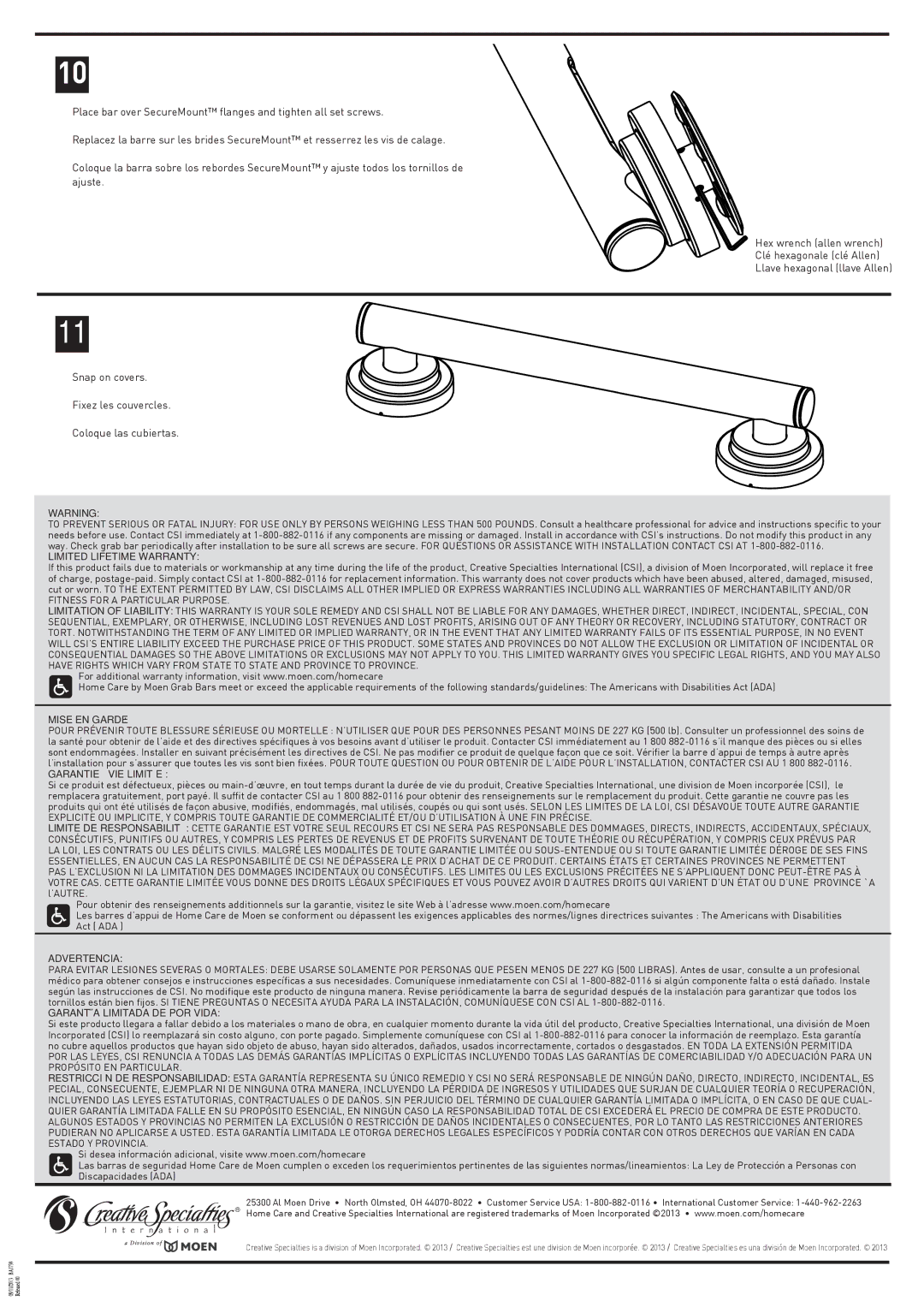 Moen Iso installation instructions Limited Lifetime Warranty 