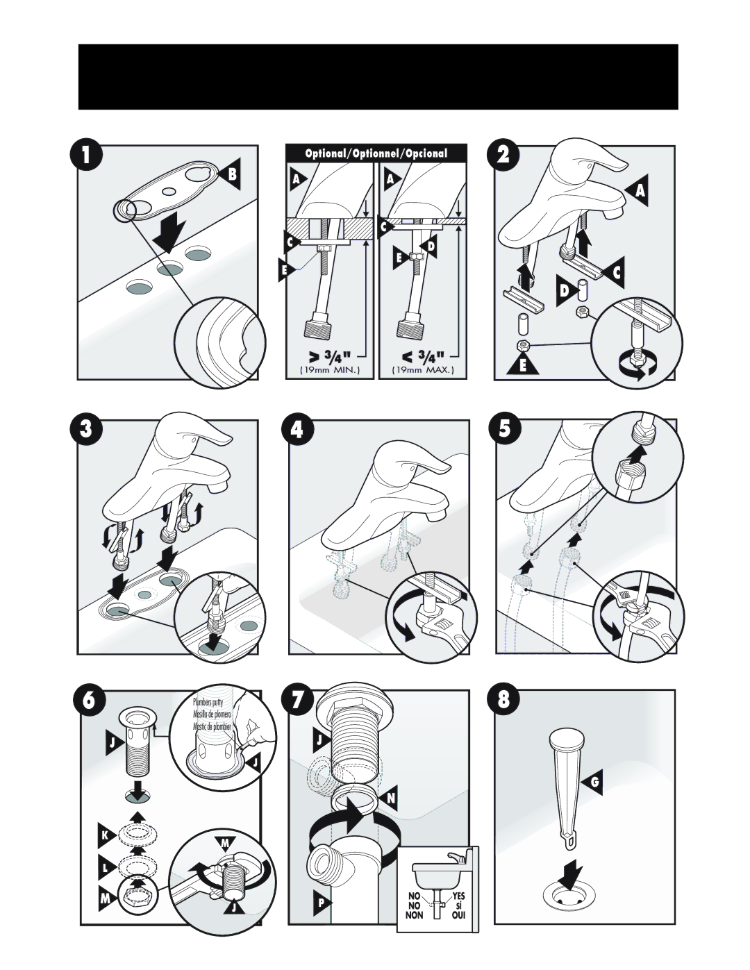 Moen L64621 warranty Optional/Optionnel/Opcional 