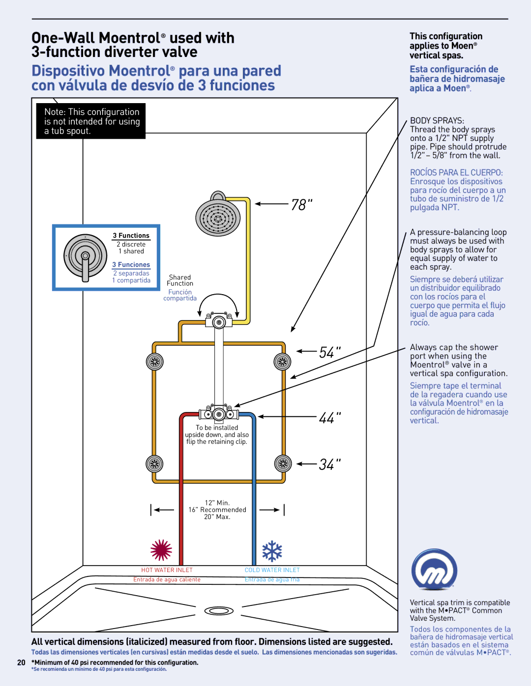 Moen MF2816 manual Functions 