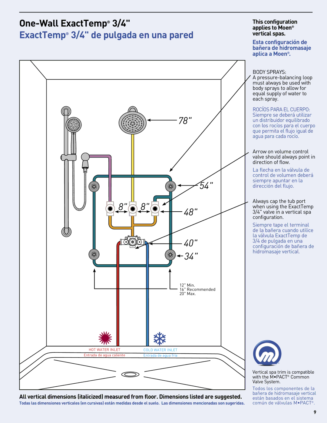 Moen MF2816 manual Dirección­ del flujo 