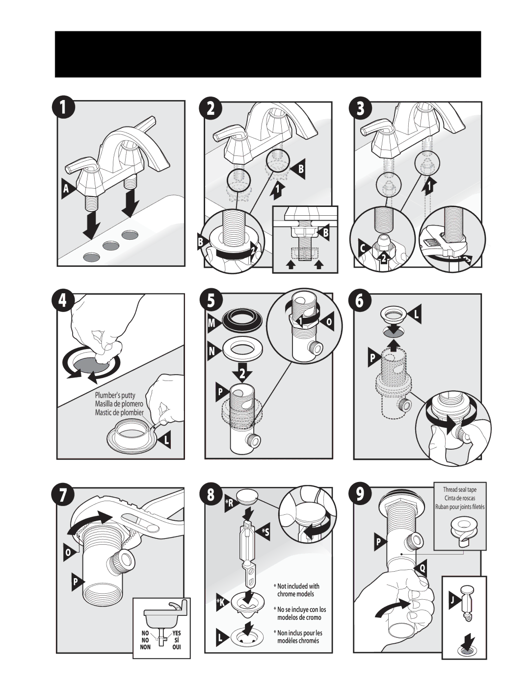 Moen s442 warranty Plumbers putty Masilla de plomero Mastic de plombier 