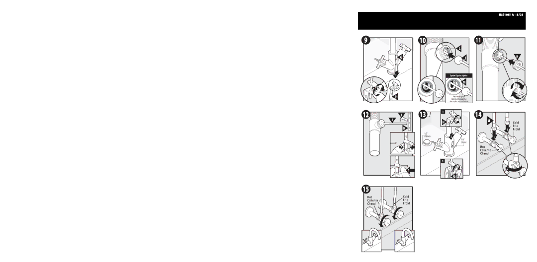 Moen S4711 Series, S470 Series warranty Hot Cold Caliente Frio Chaud Froid 