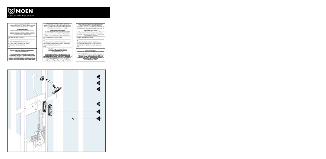 Moen T3405 SERIES warranty Correctement au besoin ce robinet 