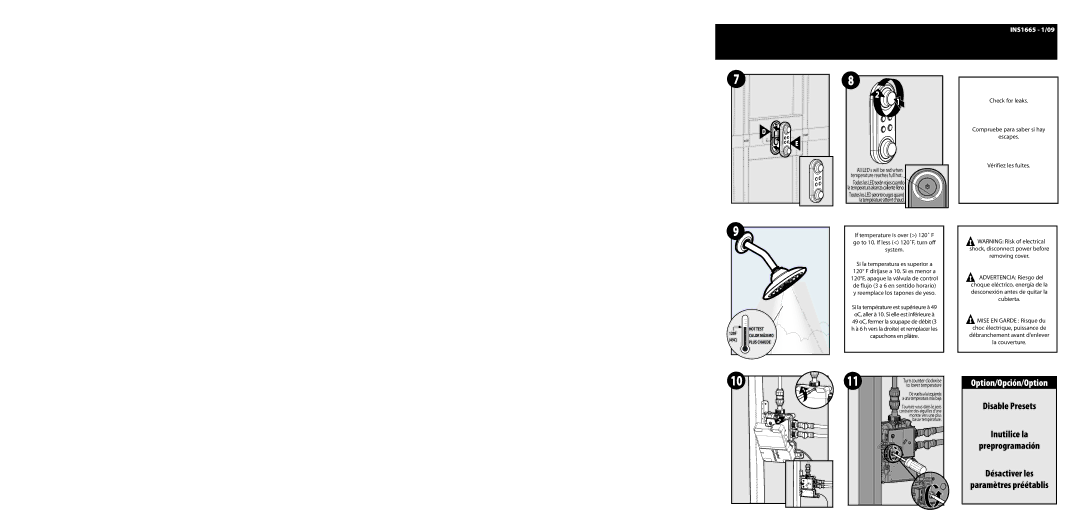 Moen T3405 SERIES warranty Turn counter-clockwise, To lower temperature 