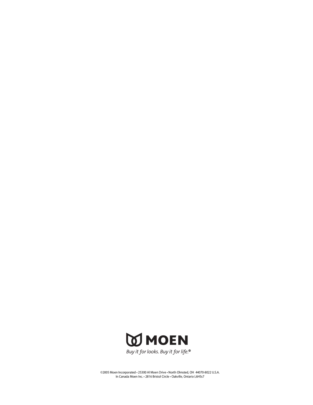 Moen T6103 Series warranty 