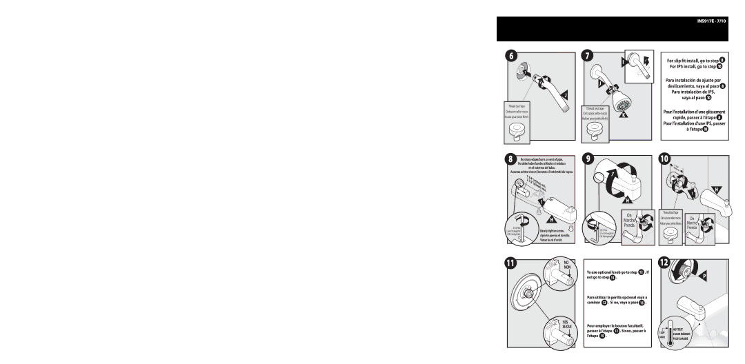 Moen T8300 Series, L2300 warranty Para instalación de IPS, vaya al paso 