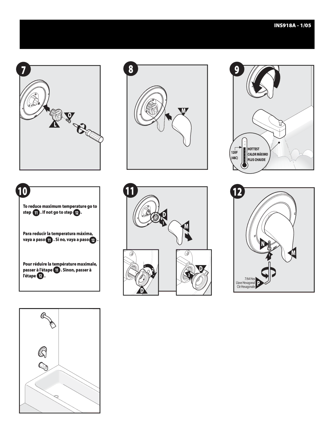 Moen TL182CP, TL183P, TL182P, TL183CP warranty Létape 