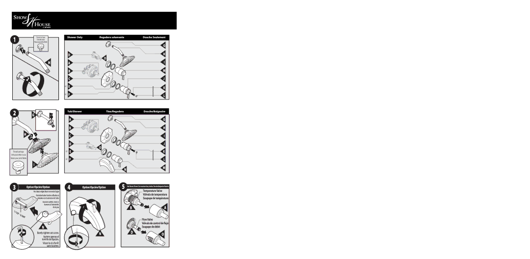 Moen TS3410, TS3412, TS3416 warranty Option/Opción/Option 