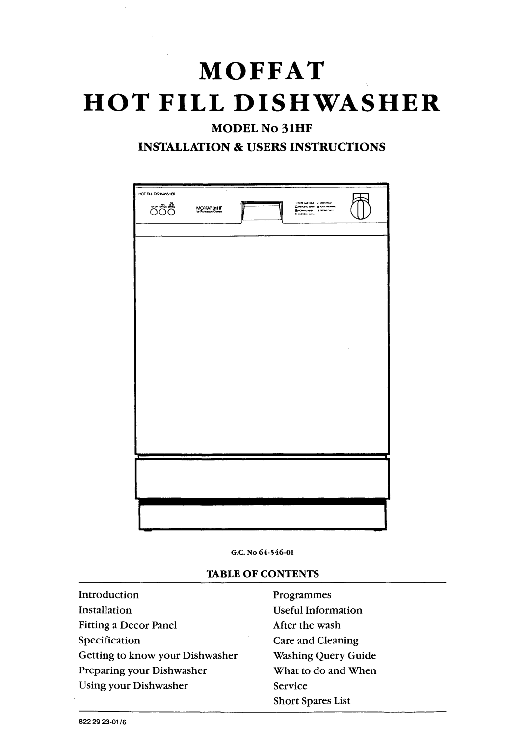 Moffat 31HF manual 