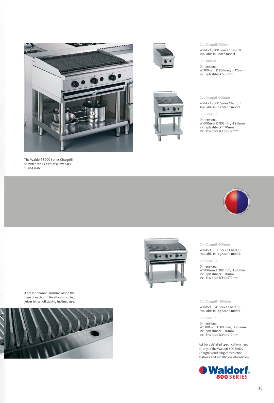 Moffat 800 Gas Chargrill 300mm, CH8300G-B, Gas Chargrill 600mm, CH8600G-LS, Gas Chargrill 900mm, CH8900G-LS, CH8120G-LS 