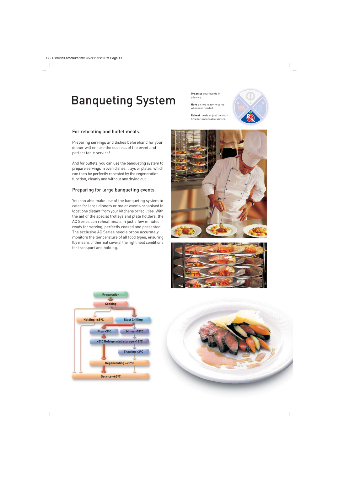 Moffat AC Series brochure Banqueting System, For reheating and buffet meals, Preparing for large banqueting events 