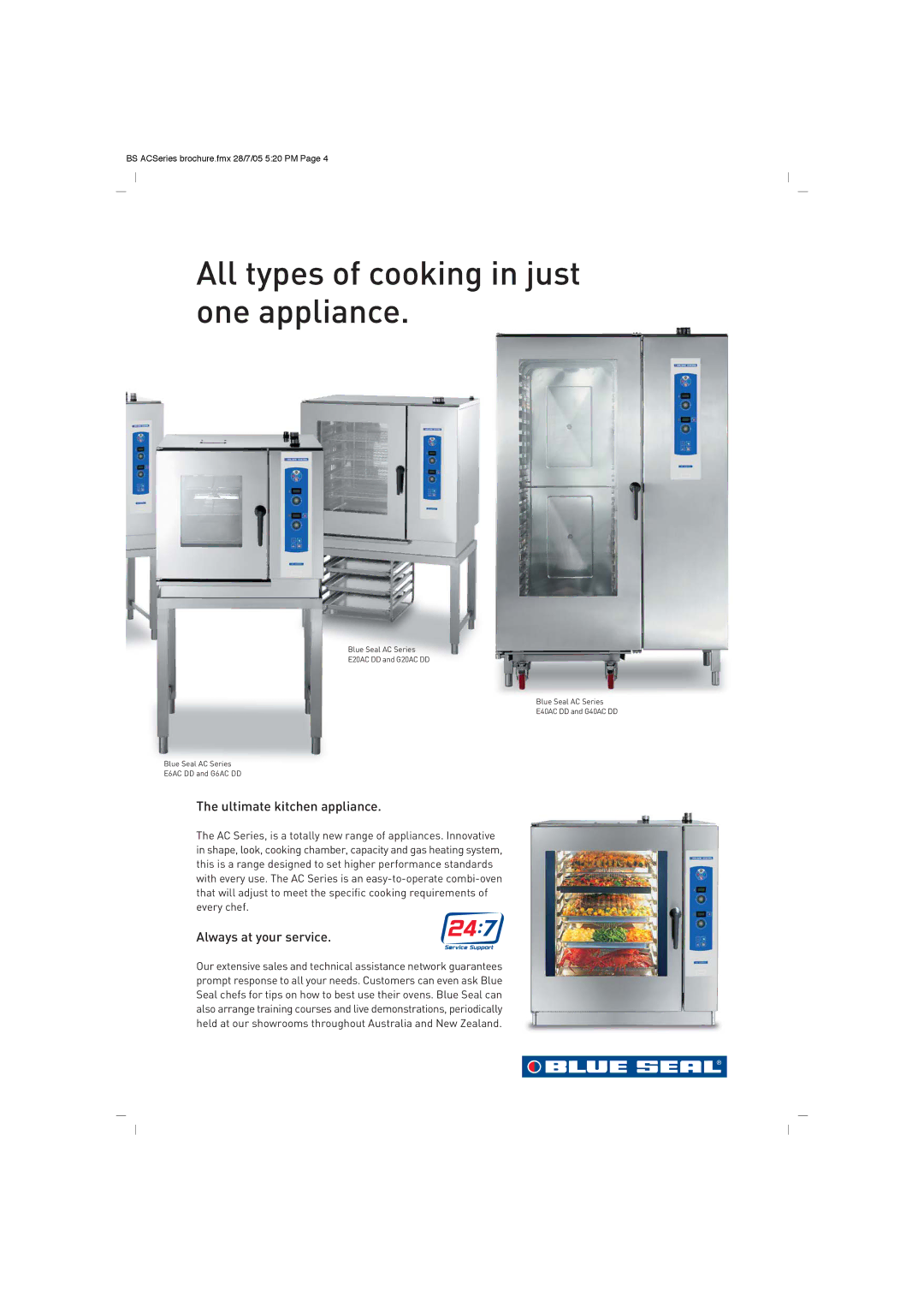 Moffat AC Series brochure All types of cooking in just one appliance, Ultimate kitchen appliance, Always at your service 