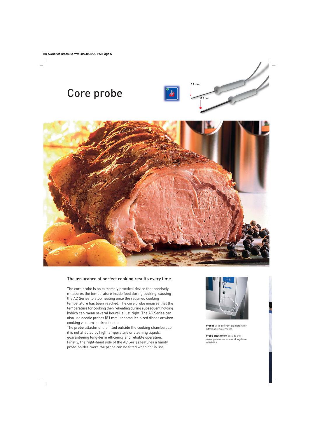 Moffat AC Series brochure Core probe, The assurance of perfect cooking results every time 