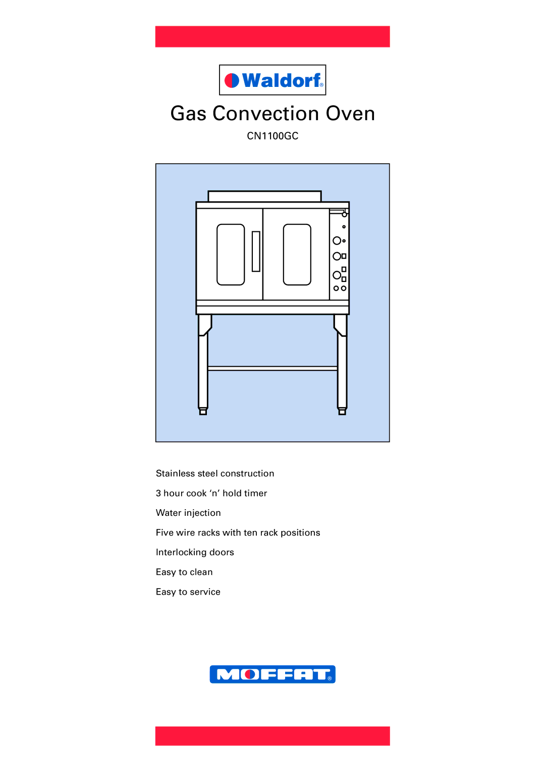 Moffat CN1100GC manual Gas Convection Oven 