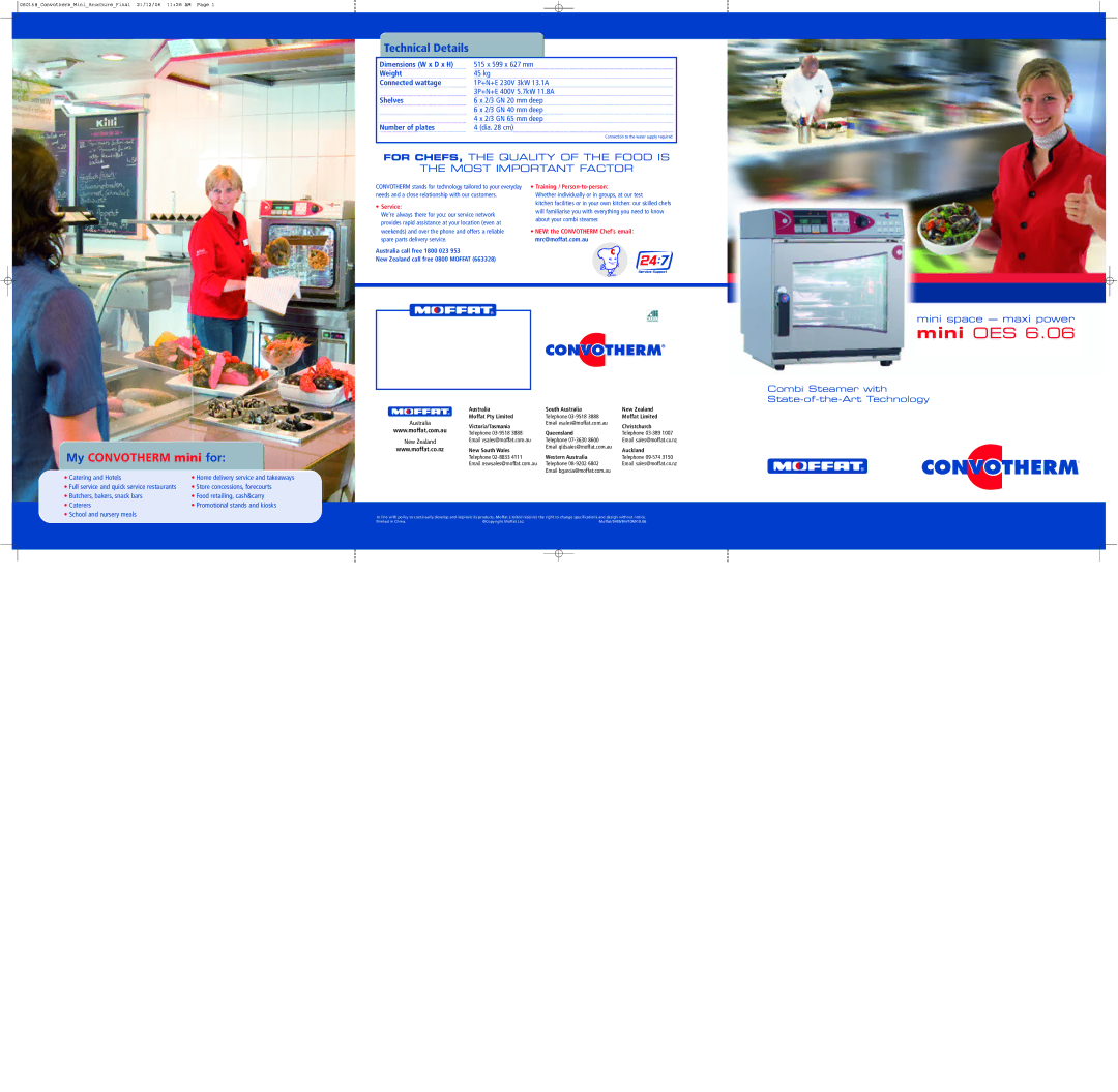 Moffat Combi Steamer dimensions Technical Details, For CHEFS, the Quality of the Food is Most Important Factor 