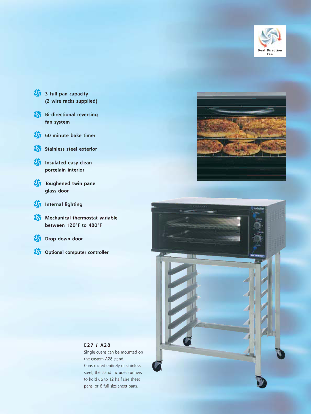 Moffat E25 manual Dual Direction Fan 