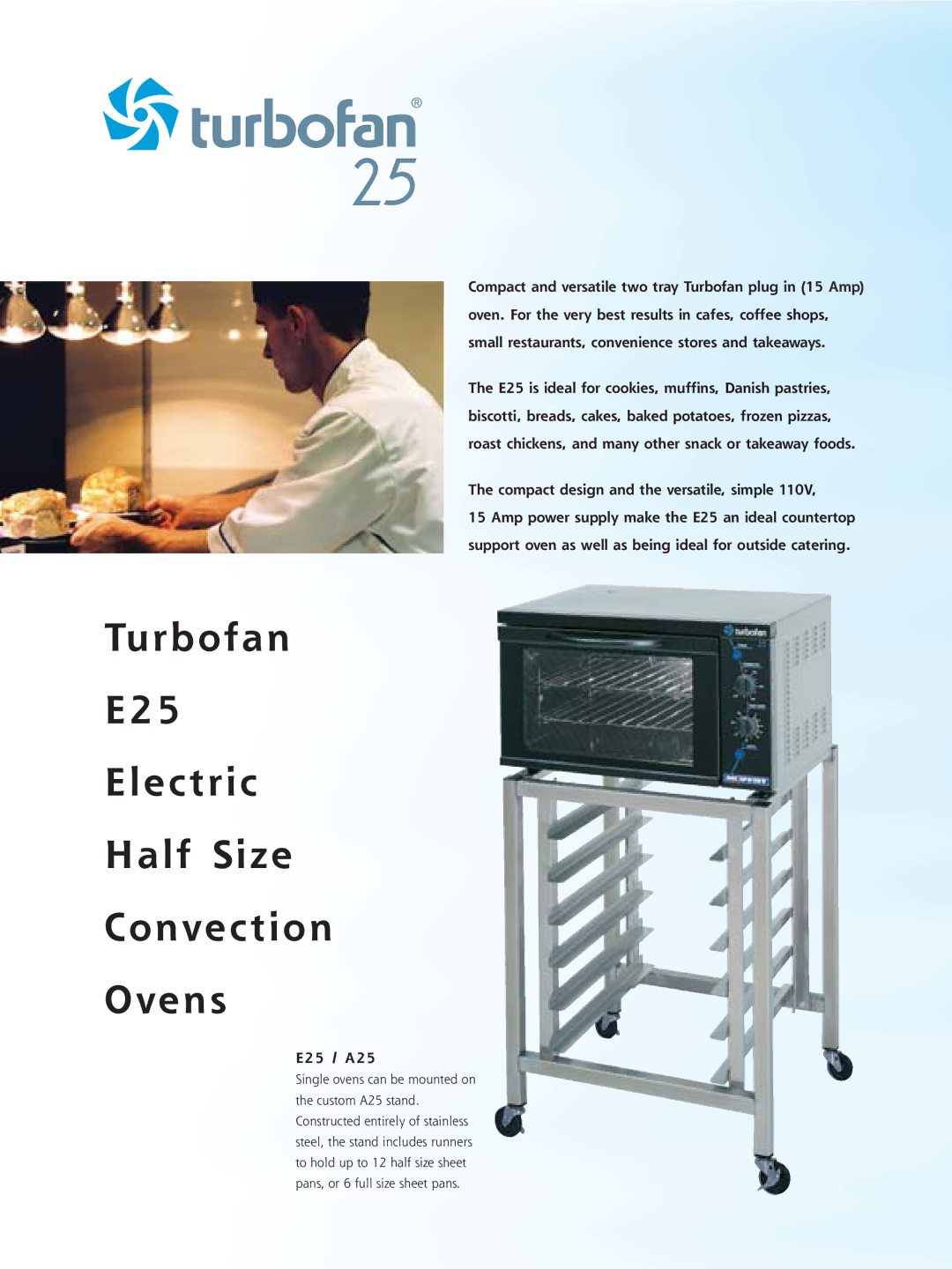 Moffat manual Turbofan E25 Electric Half Size Convection Ovens, E25 / A25 