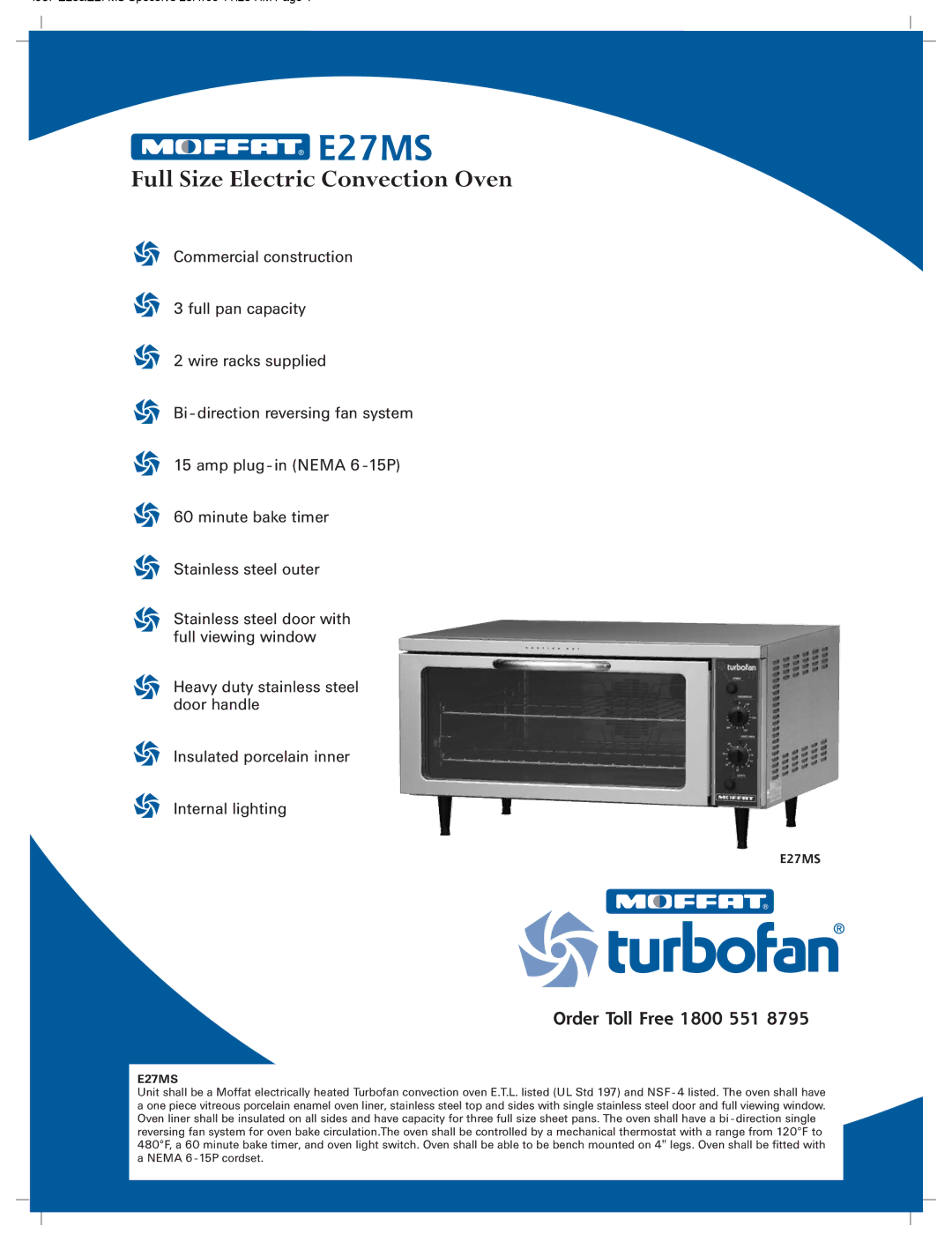 Moffat E27MS manual 