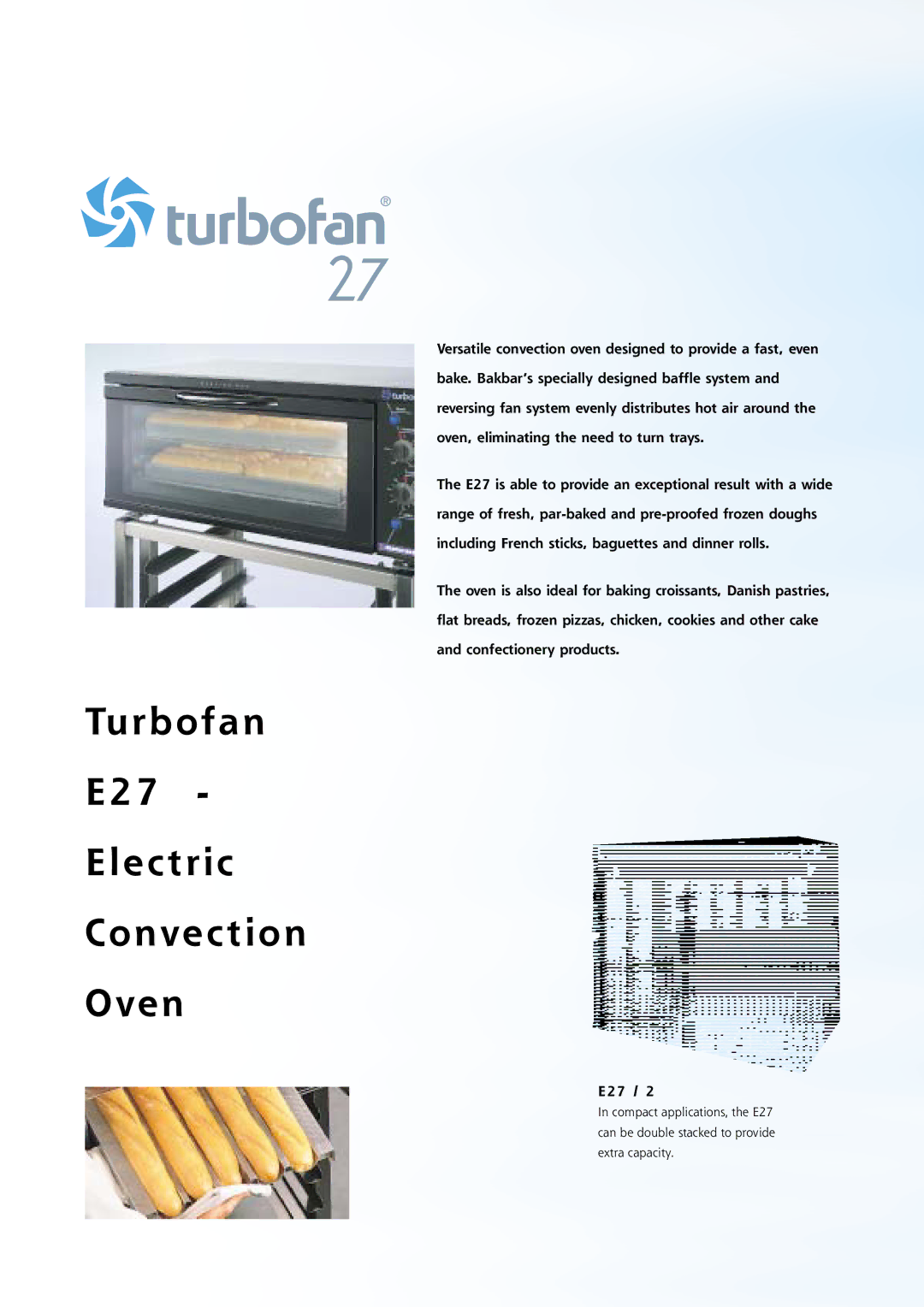 Moffat A25, E31, E25, A311, G32, E85-12, E32Max, E89, E35, E85-8, E2Max, A26, A28 manual Turbofan E27 Electric Convection Oven 