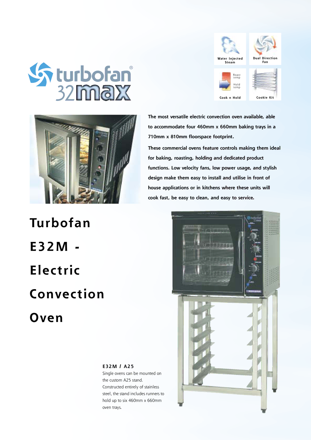 Moffat E31, E25, A311, G32, E85-12, E32Max, E89, E35, E85-8, E2Max, A26, A28 Turbofan E32M Electric Convection Oven, E32M / A25 