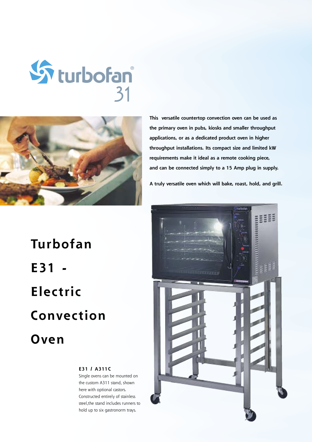 Moffat E2Max, E25, A311, G32, E85-12, E32Max, E89, E35, E85-8, A26, A25, A28 manual Turbofan E31 Electric Convection Oven 