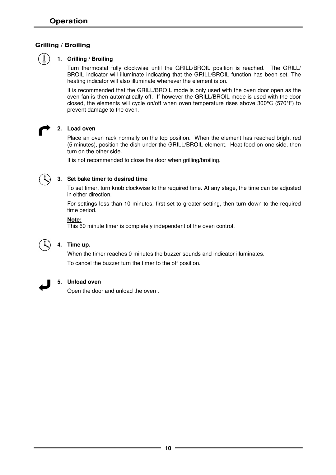 Moffat E311MS operation manual Grilling / Broiling 