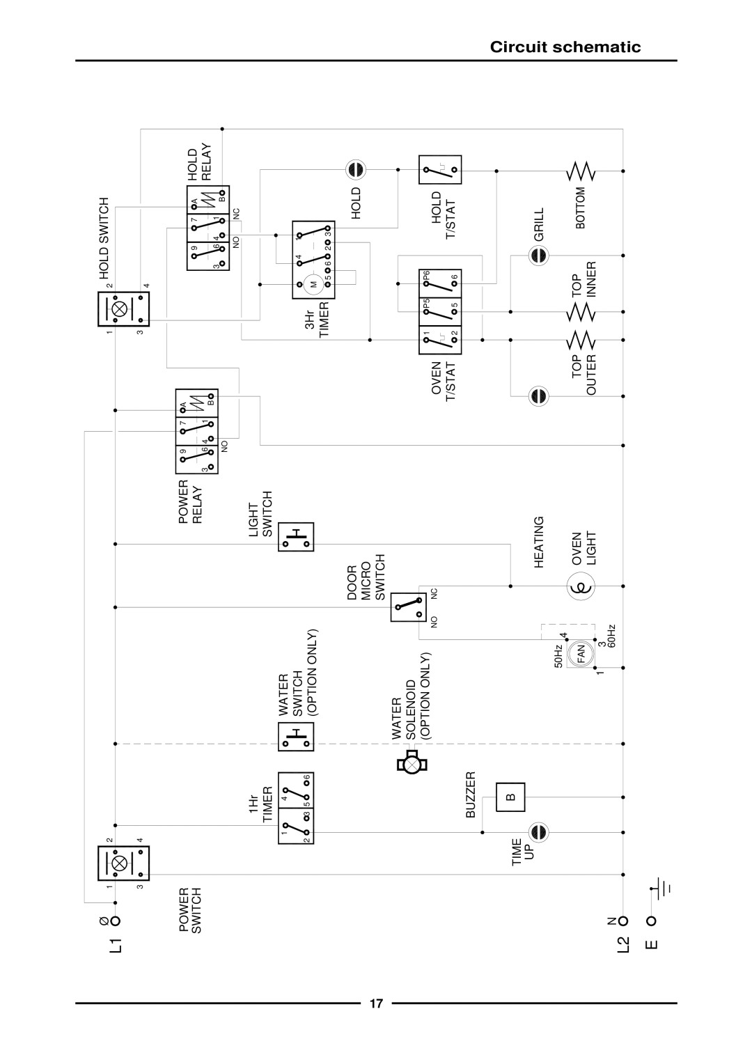 Moffat E311MS operation manual Circuit schematic 