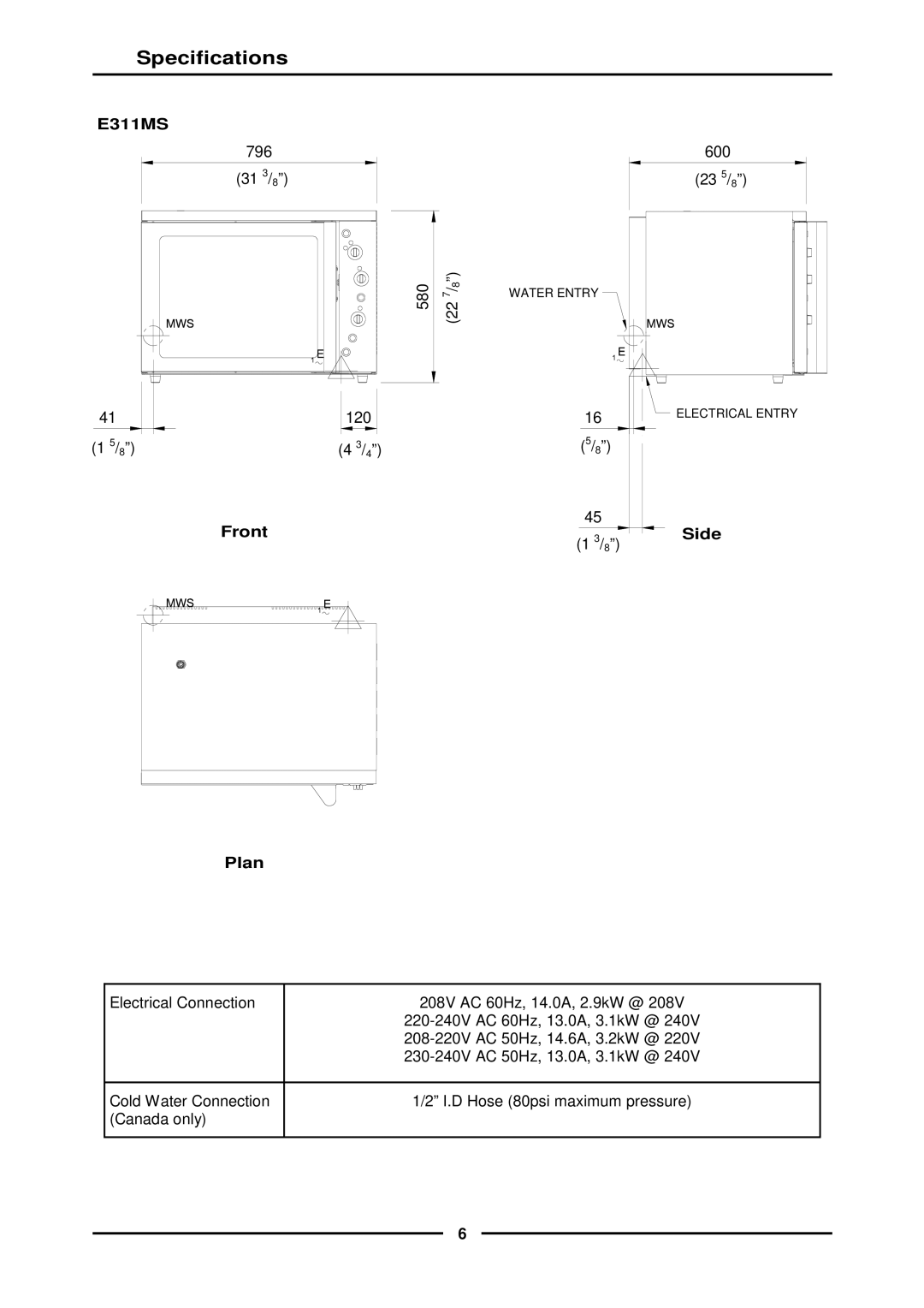 Moffat E311MS operation manual 