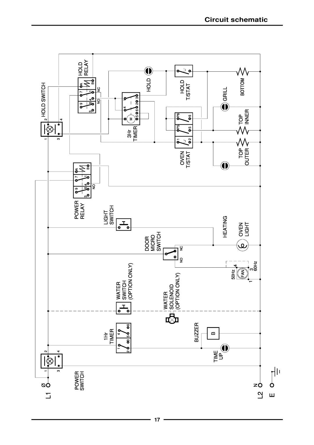 Moffat E311MS operation manual Circuit schematic 
