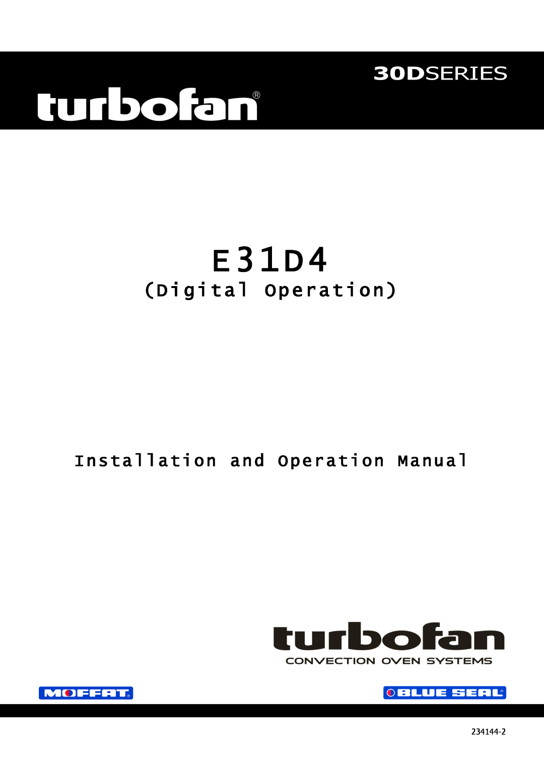 Moffat E31D4 operation manual 30DSERIES, Digital Operation 