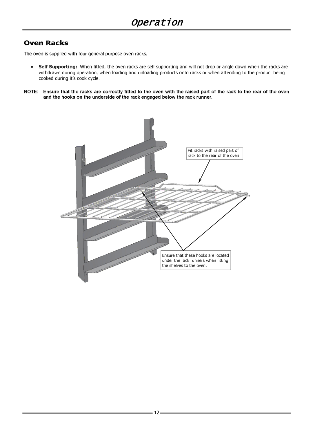 Moffat E32D5 operation manual Oven Racks 