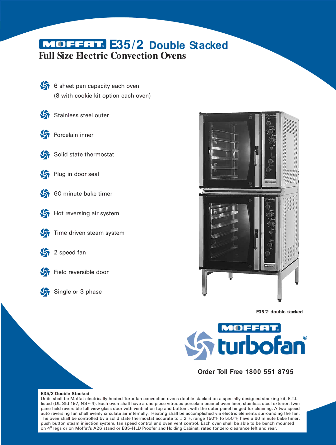 Moffat manual E35/2 Double Stacked 