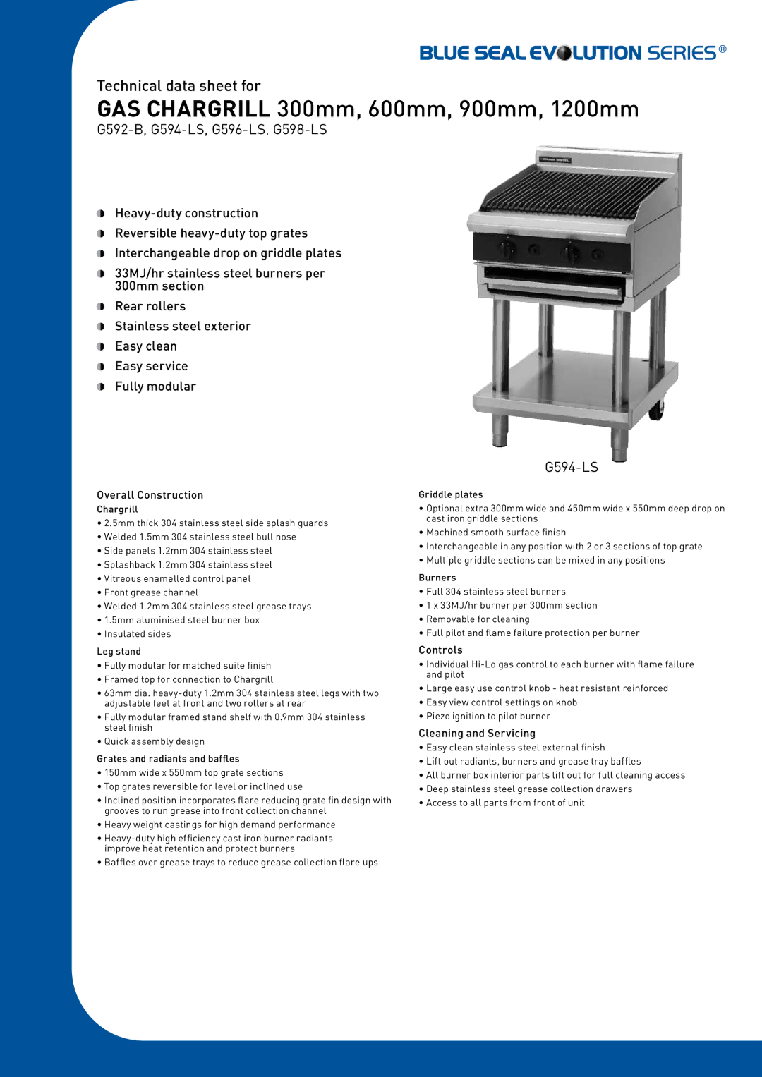 Moffat manual G592-B, G594-LS, G596-LS, G598-LS, Overall Construction, Controls, Cleaning and Servicing 