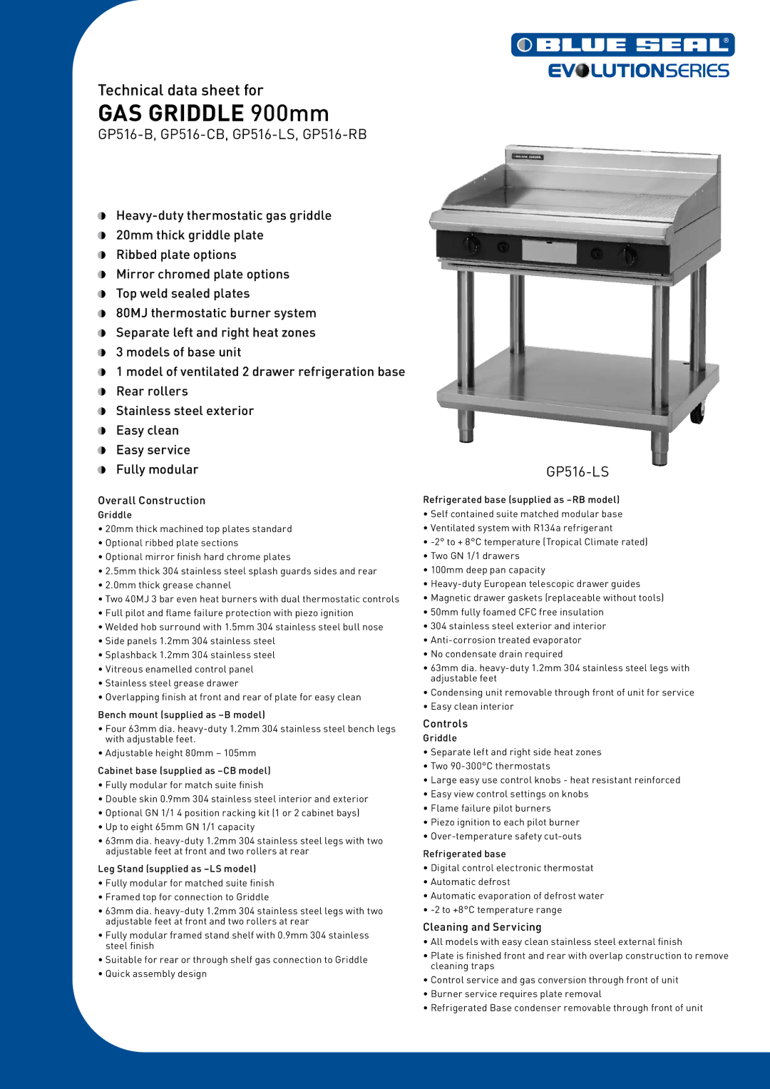 Moffat manual GP516-B, GP516-CB, GP516-LS, GP516-RB, Overall Construction, Controls, Cleaning and Servicing 