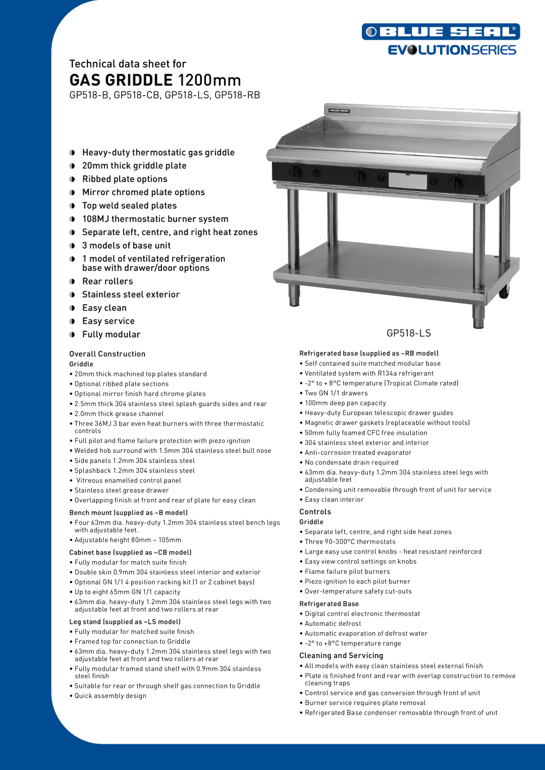 Moffat manual GP518-B, GP518-CB, GP518-LS, GP518-RB, Overall Construction, Controls, Cleaning and Servicing 