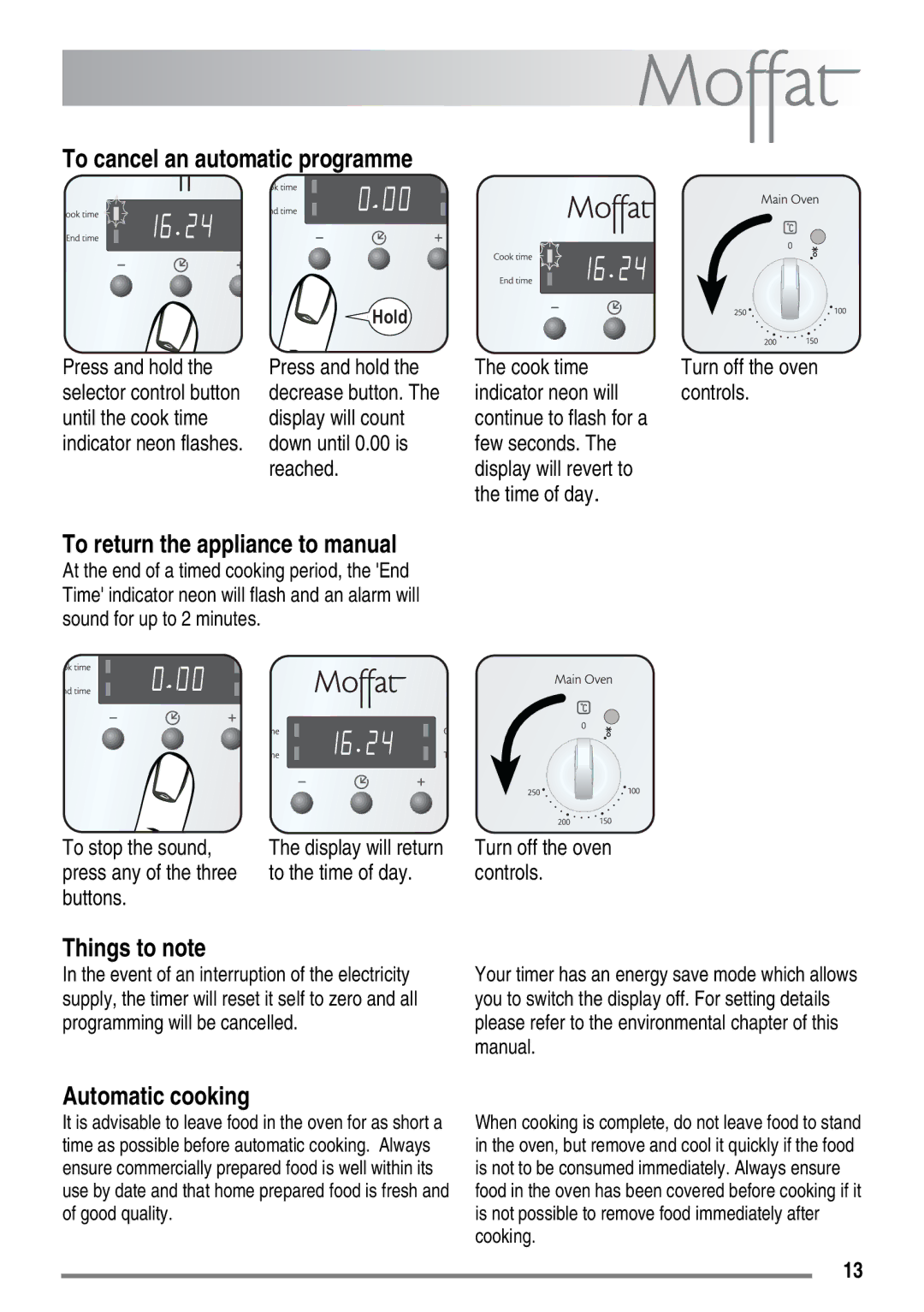 Moffat MDB900 user manual To stop the sound, To the time of day, Buttons 