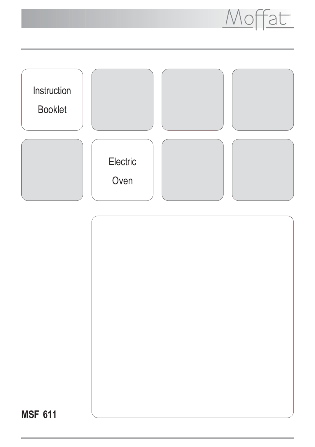 Moffat MSF 611 manual Msf 