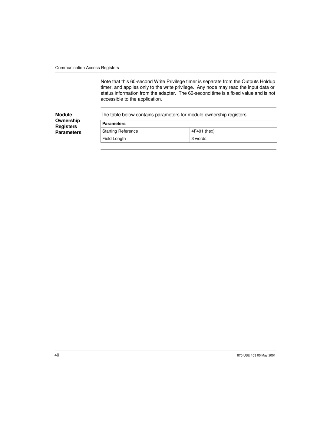 Momentum Sales & Marketing 170 PNT Series manual Module Ownership Registers Parameters 