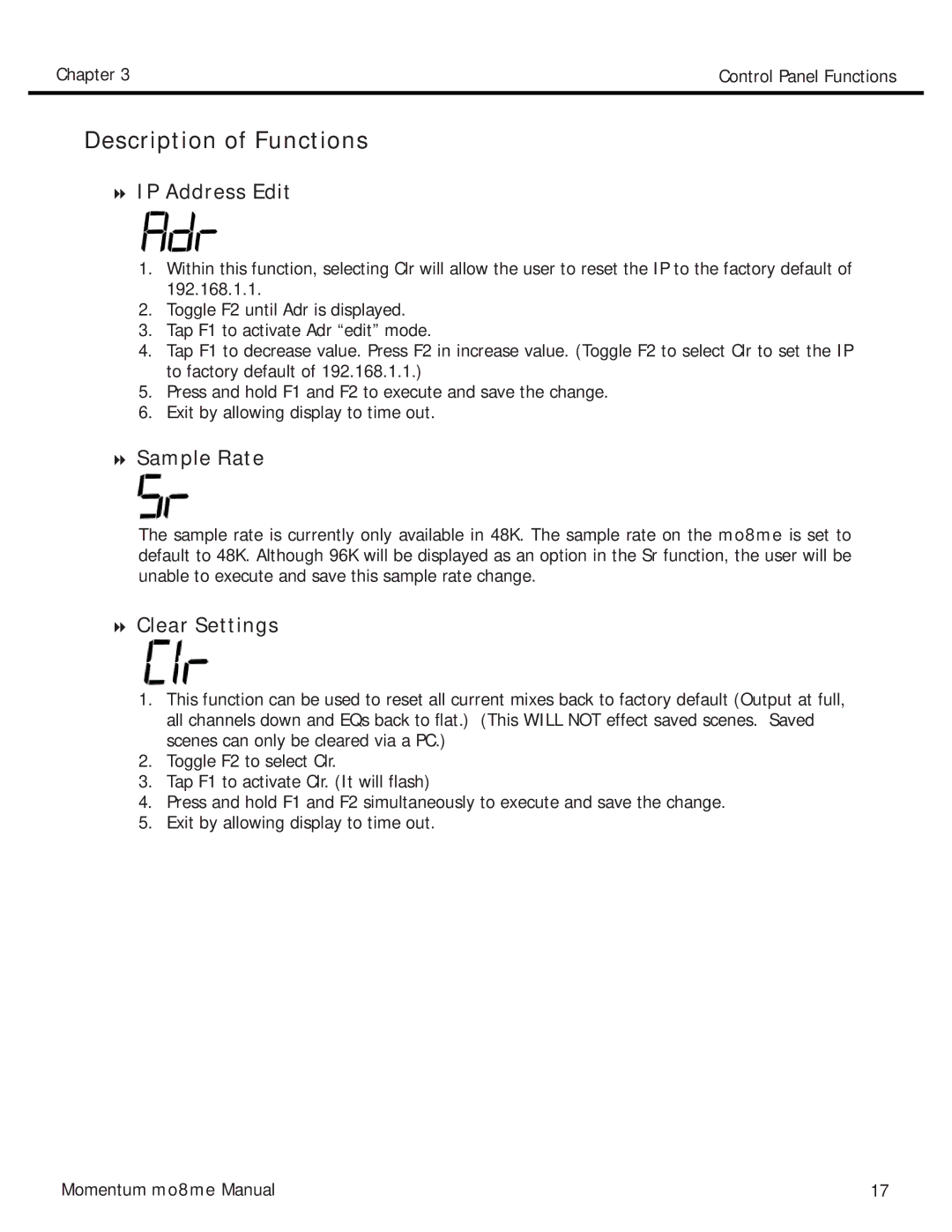 Momentum Sales & Marketing MO8ME manual IP Address Edit 