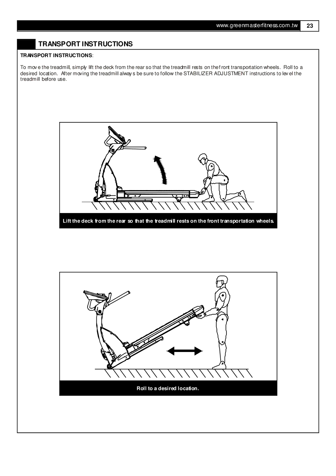 Momentum Sales & Marketing T7 user manual Transport Instructions 