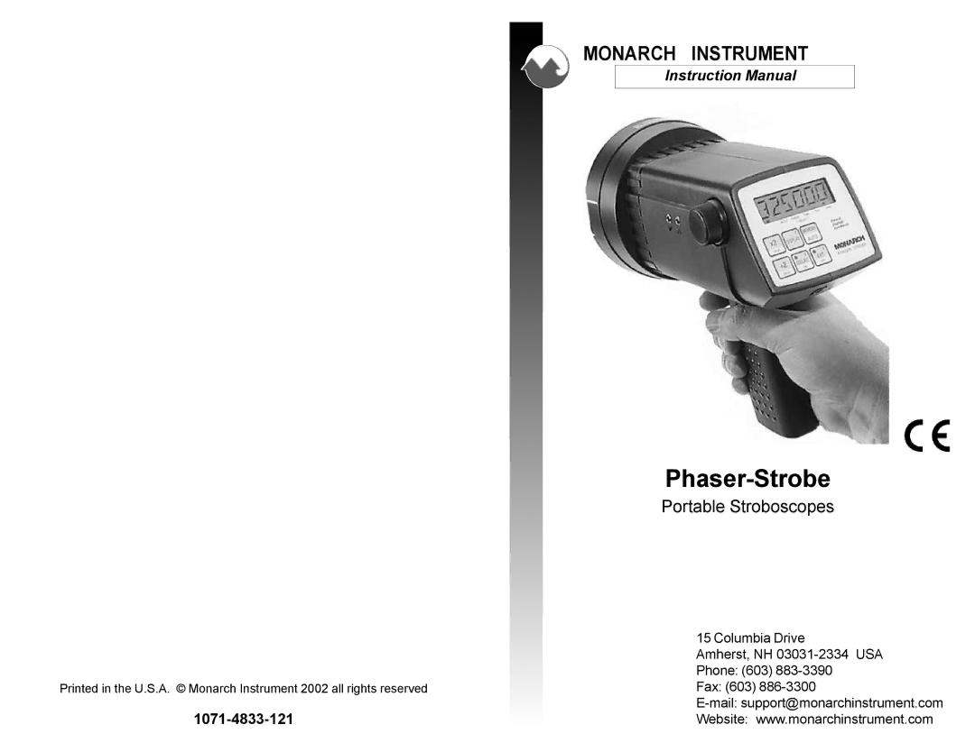 Monarch 1071-4833-121 instruction manual Phaser-Strobe 