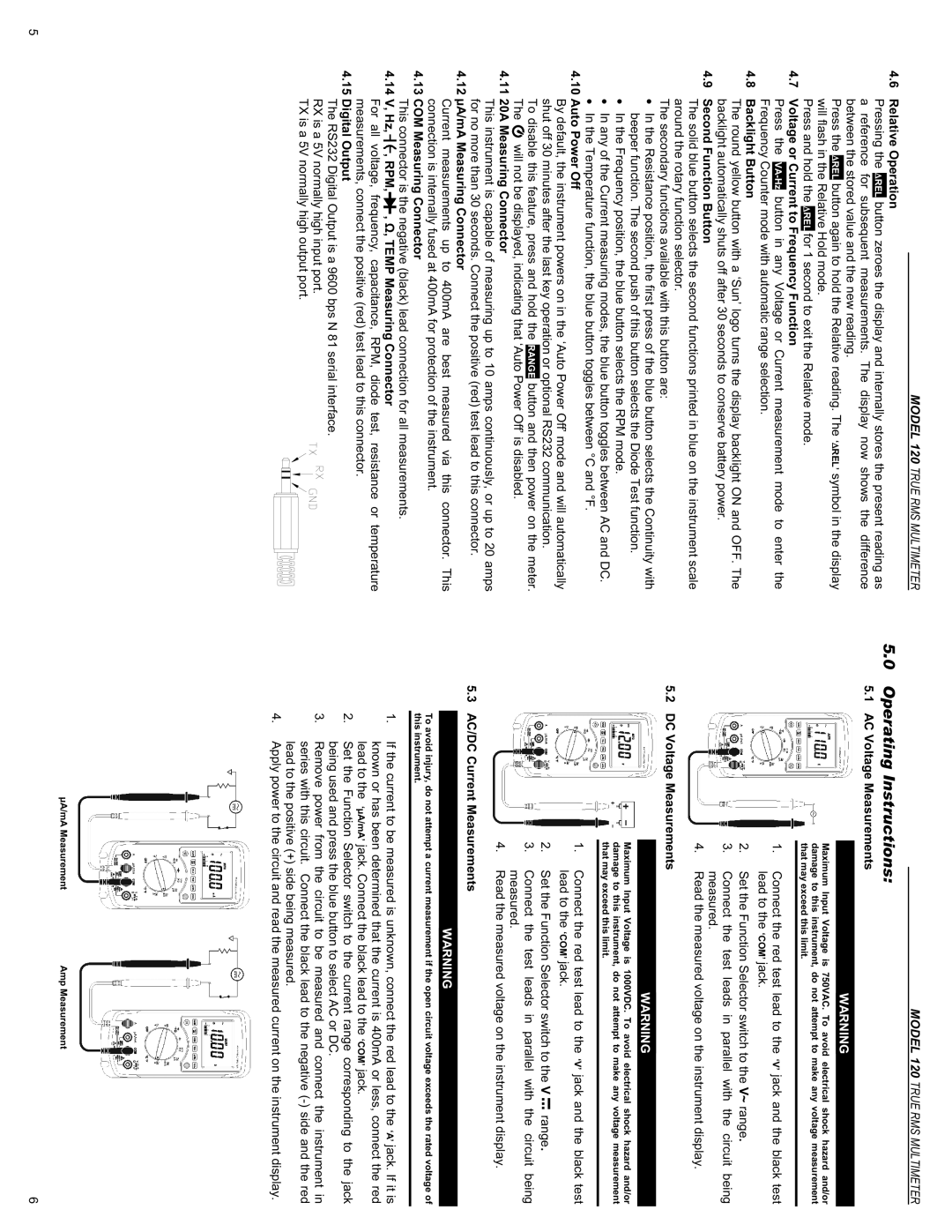 Monarch 120 instruction manual Operating Instructions 