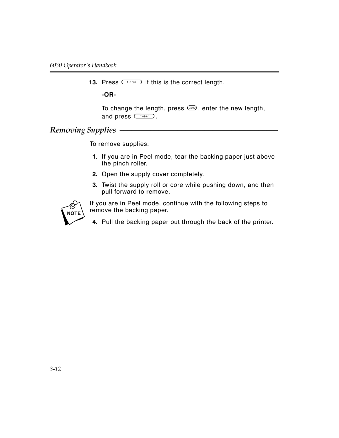 Monarch 6030TM manual Removing Supplies 