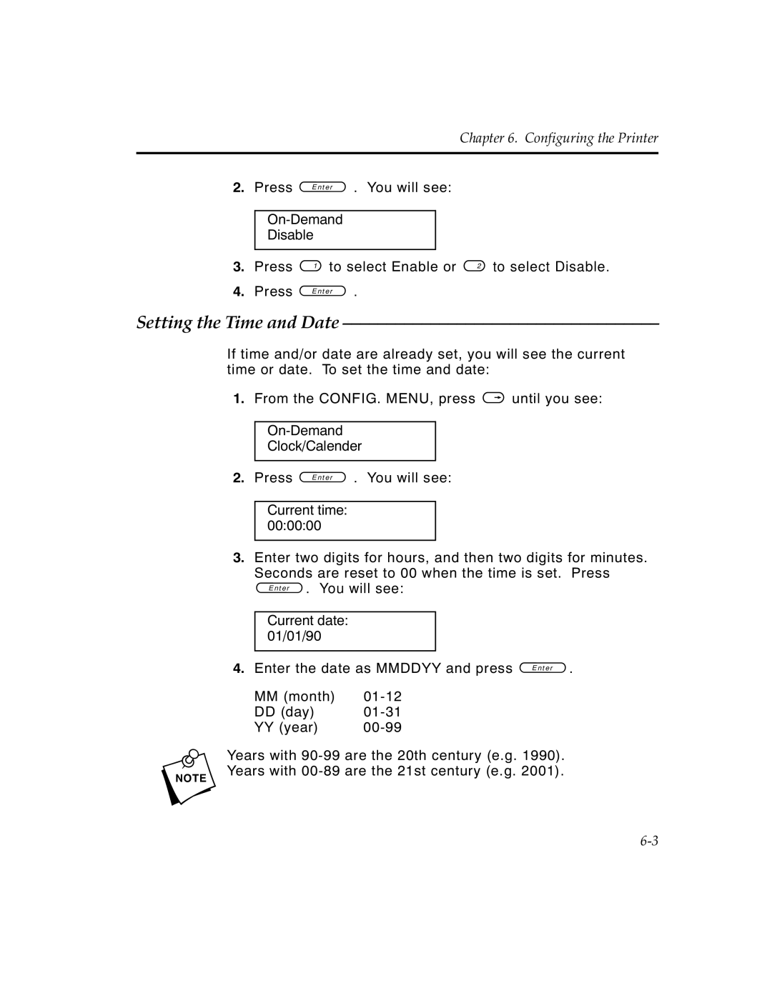 Monarch 6030TM manual Setting the Time and Date 