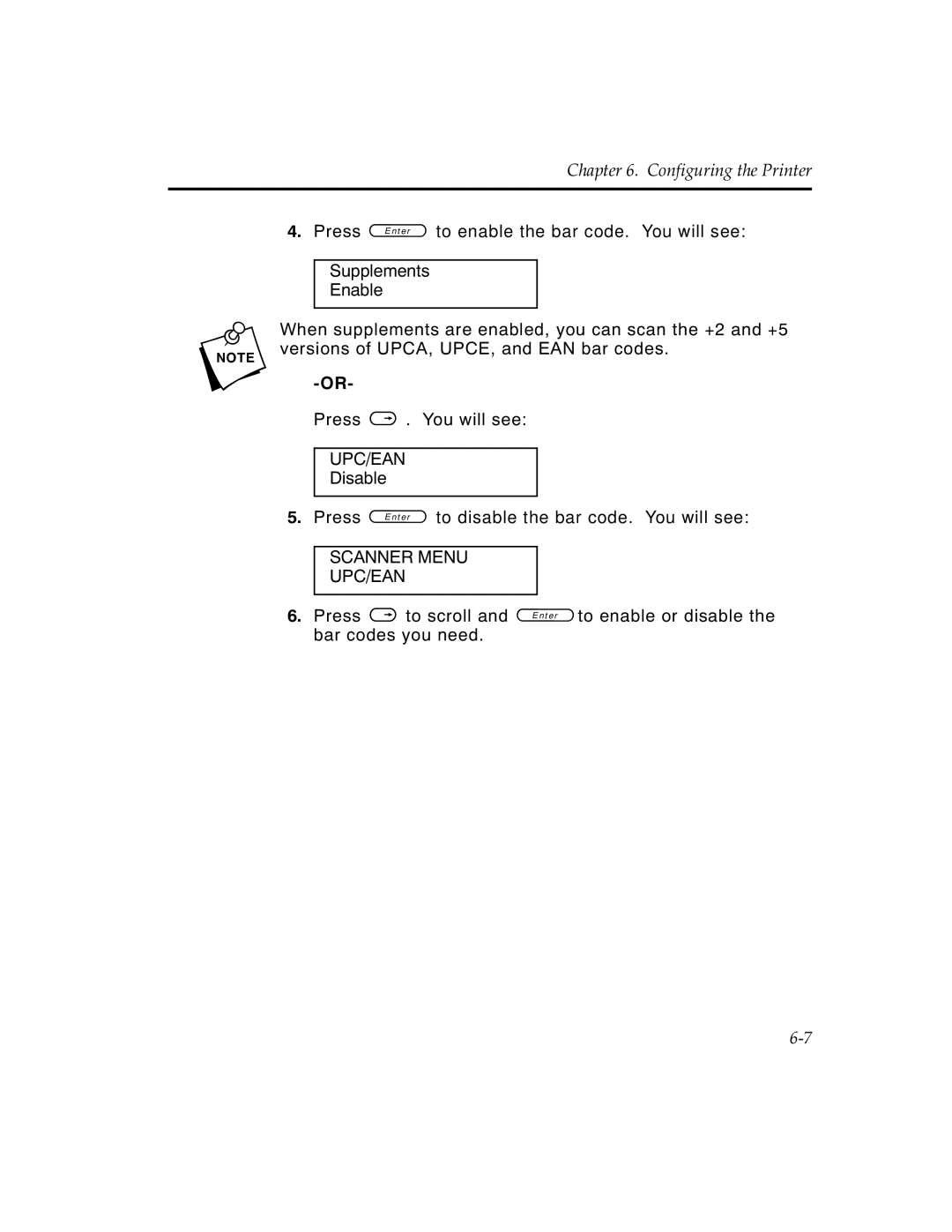 Monarch 6030TM manual Disable Press e to disable the bar code. You will see 