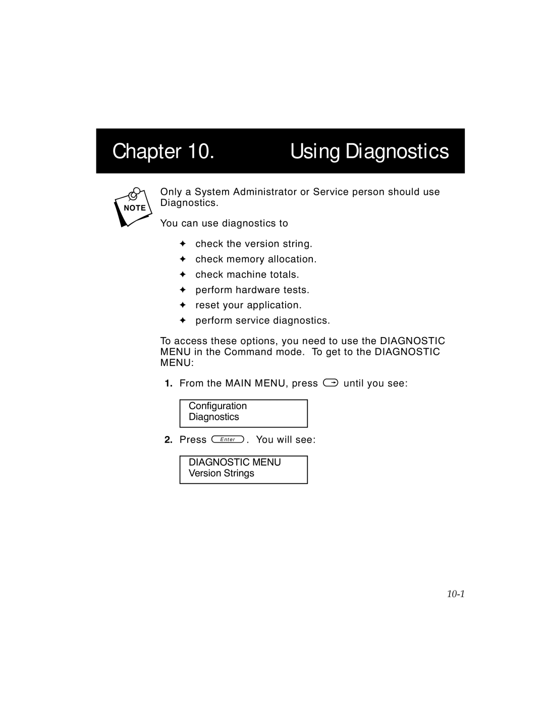 Monarch 6030TM manual Chapter Using Diagnostics 